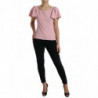Top camicetta rosa girocollo a maniche corte - IT44 - L