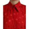 Top in camicetta con colletto senza maniche a pois rossi - IT40-S