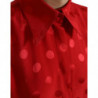 Top in camicetta con colletto senza maniche a pois rossi - IT40-S