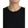 T-shirt girocollo a maniche corte in lana nera - IT44 - L