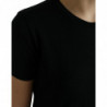 T-shirt girocollo a maniche corte in lana nera - IT44 - L