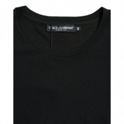 T-shirt girocollo a maniche corte in lana nera - IT44 - L