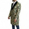 DOLCE & GABBANA Giacca SICILIA Cappotto Lungo Jacquard Verde Oro -
