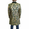 DOLCE & GABBANA Giacca SICILIA Cappotto Lungo Jacquard Verde Oro -