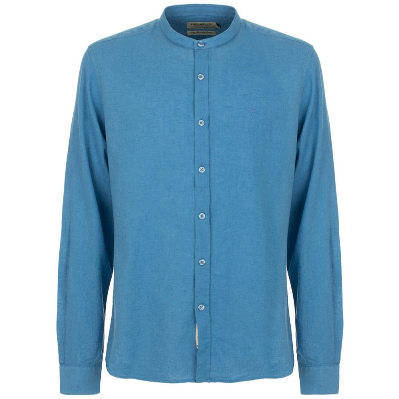 Camicia in lino azzurro - L