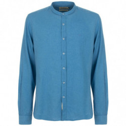 Camicia in lino azzurro - M