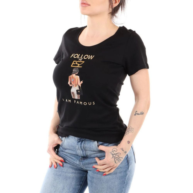 Top e maglietta in cotone nero - M