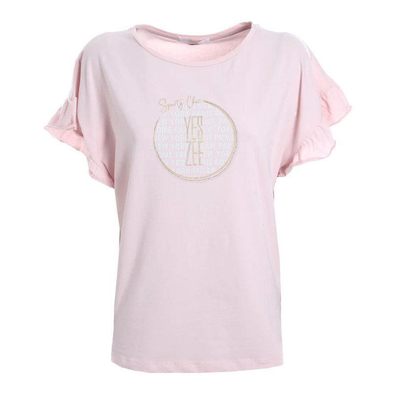 Top e maglietta in cotone rosa - L