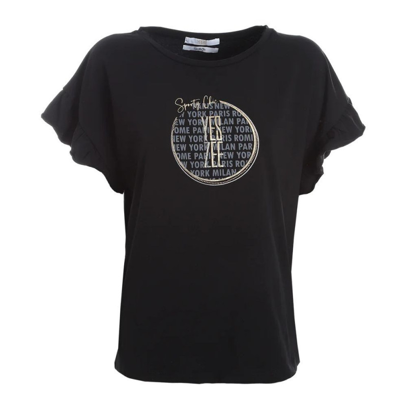 Top e maglietta in cotone nero - L