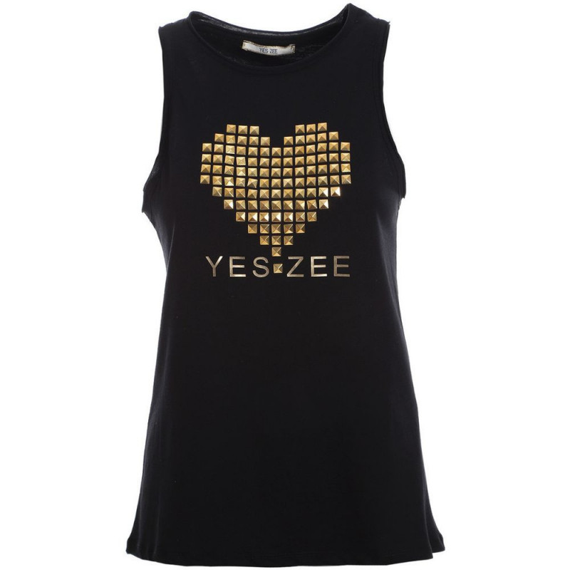 Top e maglietta in cotone nero - XXL