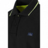 Polo in cotone nero - 3XL