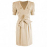 Abito in viscosa beige - L