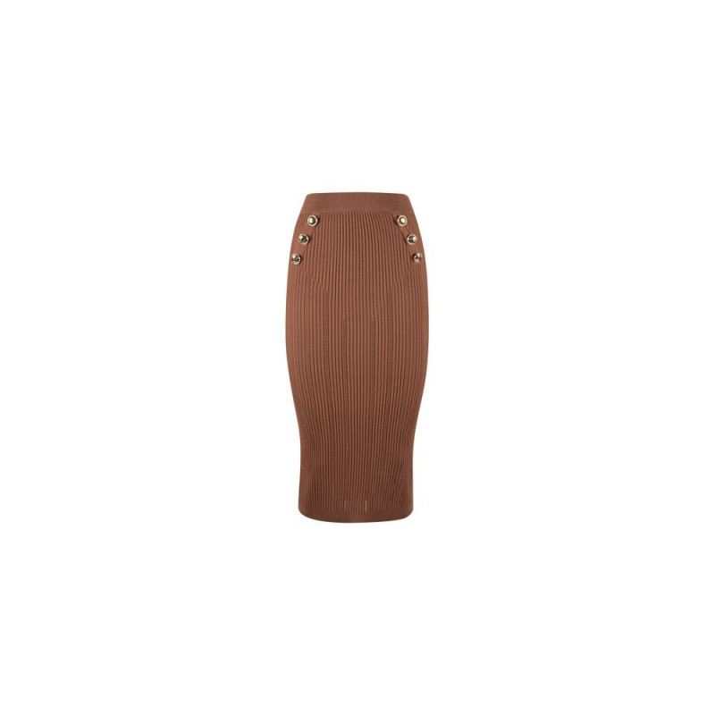 Gonna in viscosa marrone - XS
