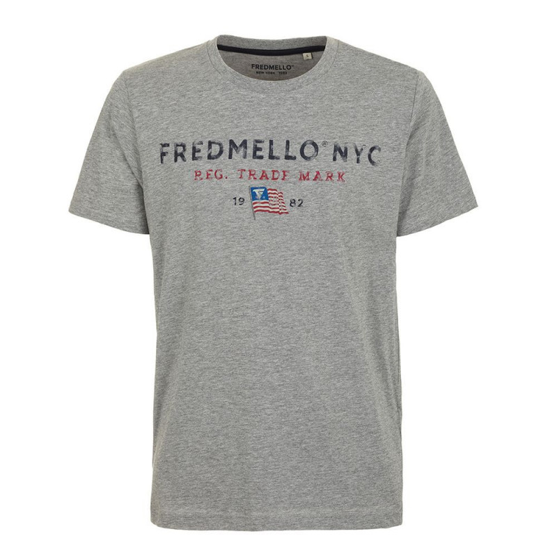 T-shirt in cotone grigio - L