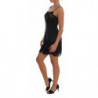 Abito lingerie chemise misto seta nera finiture pizzo - IT3 - M