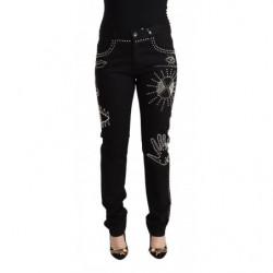 Jeans slim fit decorati a...