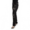 Jeans slim fit decorati a vita media in cotone nero - W30