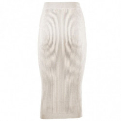 Gonna in viscosa beige - L