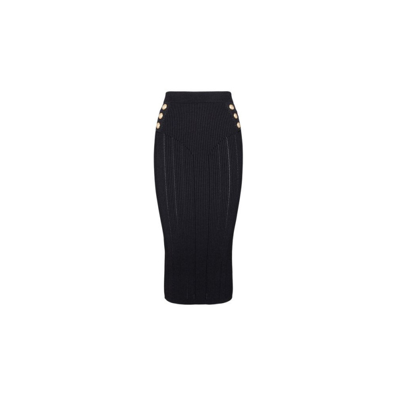 Gonna in viscosa nera - XL