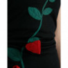 Abito midi aderente tubino in lana con rose nere - IT42-M