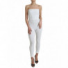Abito tuta aderente senza spalline in nylon bianco - IT40-S