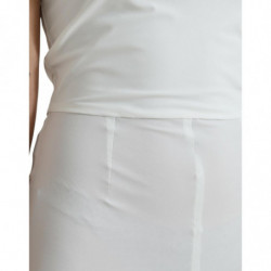 Abito tuta aderente senza spalline in nylon bianco - IT40-S