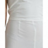 Abito tuta aderente senza spalline in nylon bianco - IT40-S