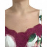 Abito longuette a trapezio in seta con stampa rose bianche - IT40-S