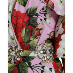 Abito trapezio impreziosito da cristalli floreali multicolori - IT42-M