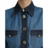 Abito longuette trapezio denim plissettato colletto blu - IT40-S