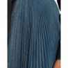 Abito longuette trapezio denim plissettato colletto blu - IT40-S