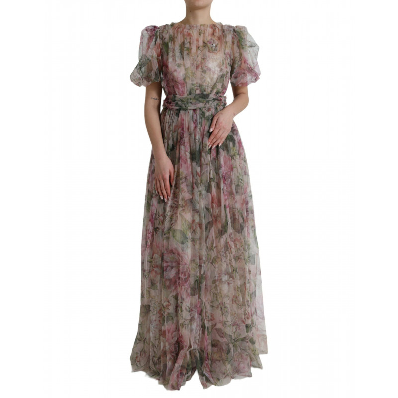 Abito a trapezio con stampa floreale multicolore - IT36-XXS