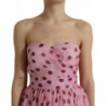 Abito abito senza spalline a trapezio a pois rosa - IT42-M