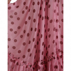 Abito abito senza spalline a trapezio a pois rosa - IT42-M