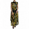 Abito lungo plissettato a trapezio nero girasole - IT40-S