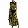 Abito lungo plissettato a trapezio nero girasole - IT40-S