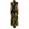 Abito lungo plissettato a trapezio nero girasole - IT40-S