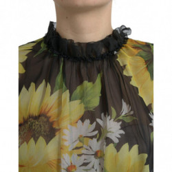 Abito lungo plissettato a trapezio nero girasole - IT40-S