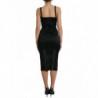 Abito longuette aderente in pizzo con corsetto bustier nero - IT42-M