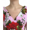 Abito longuette tubino scollo V floreale rosa viscosa rosa - IT40-S