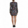 Mini abito tubino in nylon floreale multicolore - IT40-S