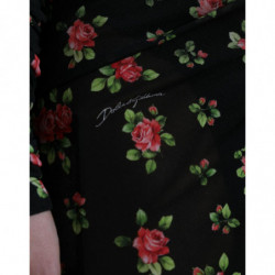 Abito lungo lungo a tubino con motivo floreale nero - IT40-S