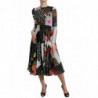 Abito leopardato floreale patchwork multicolor - IT40-S