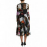 Abito leopardato floreale patchwork multicolor - IT40-S