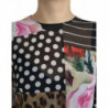 Abito leopardato floreale patchwork multicolor - IT40-S