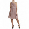 Abito rosa in tulle lamè plissettato monospalla - IT40-S