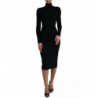 Abito aderente nero a maniche lunghe con collo alto - IT40-S