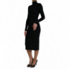Abito aderente nero a maniche lunghe con collo alto - IT40-S