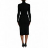 Abito aderente nero a maniche lunghe con collo alto - IT40-S