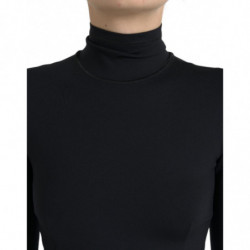 Abito aderente nero a maniche lunghe con collo alto - IT40-S